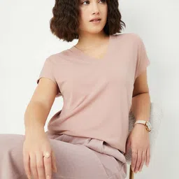 max Women Solid Round Neck T-shirt-picture-17