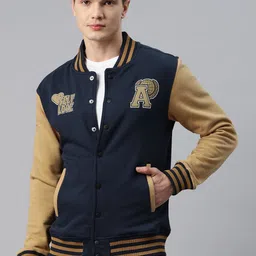 Alcis Men Typography Printed Varsity Jacket image 1