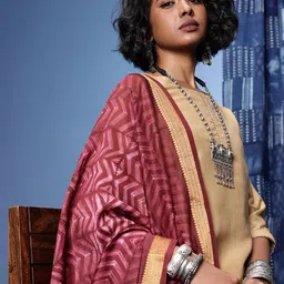 Taavi Geometric Printed Chanderi Dupatta-6