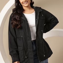 Sztori Plus Size Hooded Longline Jacket-image-77