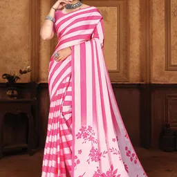 Mitera Striped Satin Saree-image-78