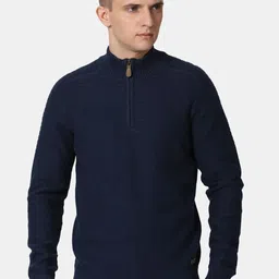 t-base Men Navy Blue Solid Pullover Sweater-image-24