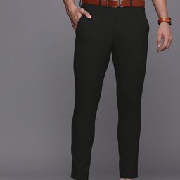 Louis Philippe Men Black Carrot Fit Trousers-image-34
