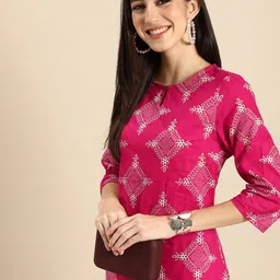 Anouk Women Pink Ethnic Motifs Printed Kurta-image-56