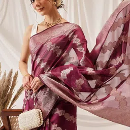 DIVASTRI Leheriya Zari Organza Banarasi Saree-picture-58