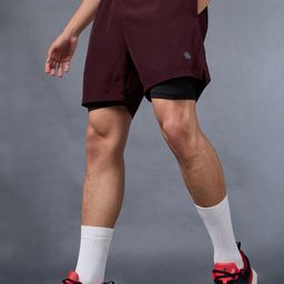 CULT Men Run Elevate Maroon Integrated Shorts-20