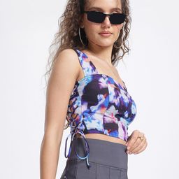glitchez Breeze Knots Abstract Print Slim Fit Crop Top-image-55