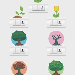 rawpockets Multi Coloured Tree Art Combo Wall Stickers-image-76