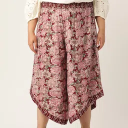 theRebelinme Plus Size Floral Printed Relaxed Flared High-Rise Easy Wash Culottes-image-97