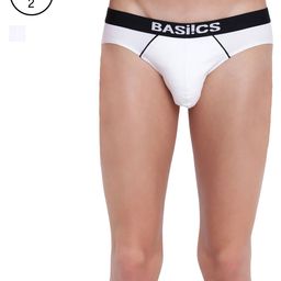 BASIICS by La Intimo Men White Pack of 2 Briefs BCSBR11B0550-50