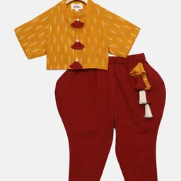 Tutus By Tutu Girls Yellow & Maroon Printed Top with Pyjamas-image-21