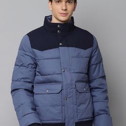GANT Men Blue Colourblocked Puffer Jacket-image-34