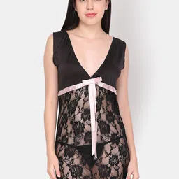 Ms.Lingies Black Self Design Baby Doll MS104-B403-picture-30