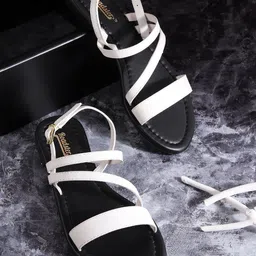 Roadster Women White Solid Strappy Open Toe Flats-image-75