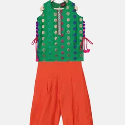 Twisha Girls Green & Orange Top with Palazzos-image-31