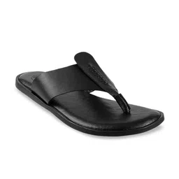 Mochi Men Black Solid Leather Comfort Sandals-image-65