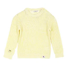 Cherry Crumble Unisex Kids Yellow Self Design Pullover Sweater-image-63