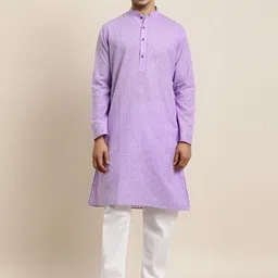 Anug by SOJANYA Men Purple Kurta with Pyjamas-image-77