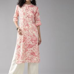 Cayman Women Floral Printed Straight Kurta-36