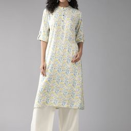Cayman Women Floral Printed A-Line Kurta-image-7