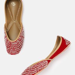 House of Pataudi Women Ethnic Embellished Mojaris-image-36