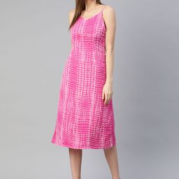 Pluss Charming Pink and White Dyed Ruched Dress-image-4