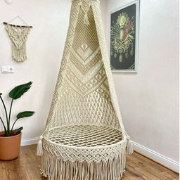 ecofynd Off White Premium Luxury Macrame Hammock-image-29