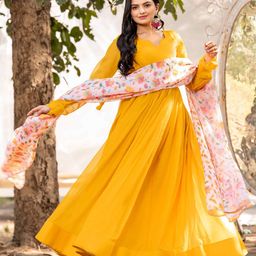 TextileNow Gown Maxi Ethnic Dresses With Dupatta-image-5
