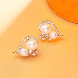 AMI Gold-Plated Contemporary Studs Earrings-2