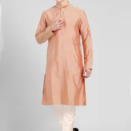 KISAH Mandarin Collar Straight Kurta with Trousers-image-62