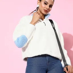 The Roadster Lifestyle Co. Women Sherpa Sweatshirt-image-41