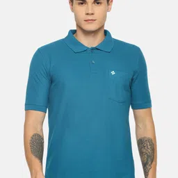 Dollar Men Blue Solid Polo Collar T-shirt-picture-42