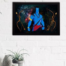 eCraftIndia Blue & Brown Lord Ram Satin Matt Textured UV Wall Painting-image-66