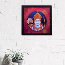 eCraftIndia Pink & Yellow Lord Ram Satin Matt Textured UV Wall Art-image-44