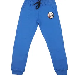 Popeye Boys Blue Solid Slim-Fit Joggers-image-49