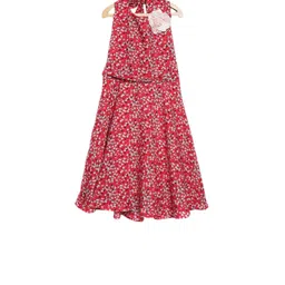 Sera Girls Red Printed A-Line Dress-image-56