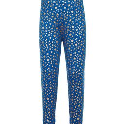 Sera Girls Blue & Gold-Coloured Printed Ankle-Length Leggings-picture-25