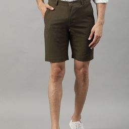 HARSAM Men Olive Green Solid Regular Fit Regular Shorts-image-58