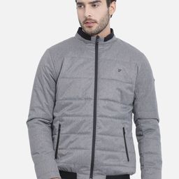 t-base Men Grey Solid Lightweight Padded Jacket-image-90