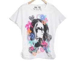 Sera Girls White Printed Top-image-99