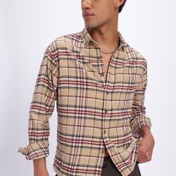 glitchez Laid-Back Tartan Checks Relaxed Shirt-image-26