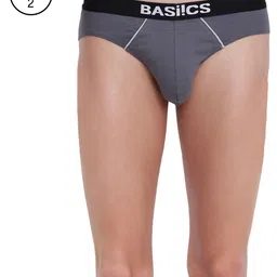 BASIICS by La Intimo Men Grey Pack of 2 Briefs BCSBR11B0AA0-picture-1