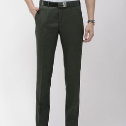 Raymond Men Green Slim Fit Solid Formal Trousers-image-49