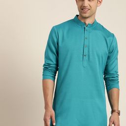 HERE&NOW Men Woven Design Jacquard Kurta-image-86