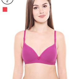 Bodycare Women Pack of 2 Assorted Lightly Padded T-shirt Bras E6552REWI-11