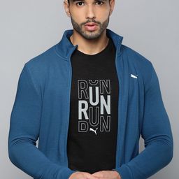 Puma Men Blue Slim Fit Zippered Sporty Jacket-51