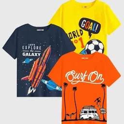 KUCHIPOO  Kids Pack Of 3 Graphic Printed T-shirts-image-54