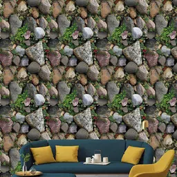 Jaamso Royals Multicoloured Brick Stone Wallpaper-image-45