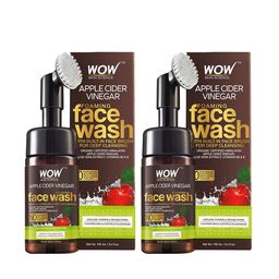 WOW SKIN SCIENCE Set of 2 Apple Cider Vinegar Foaming Face Wash with Built-In Brush-5
