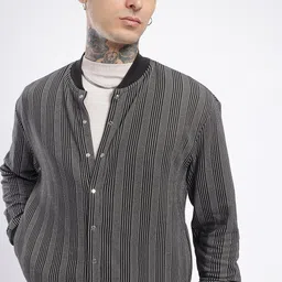 glitchez Classic Swag Self Design Relaxed Bomber Jacket-28